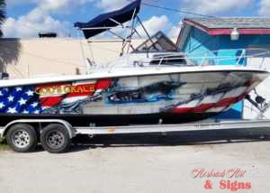 Custom airbrushed boat