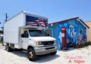 Airbrushed American Flag Box Truck